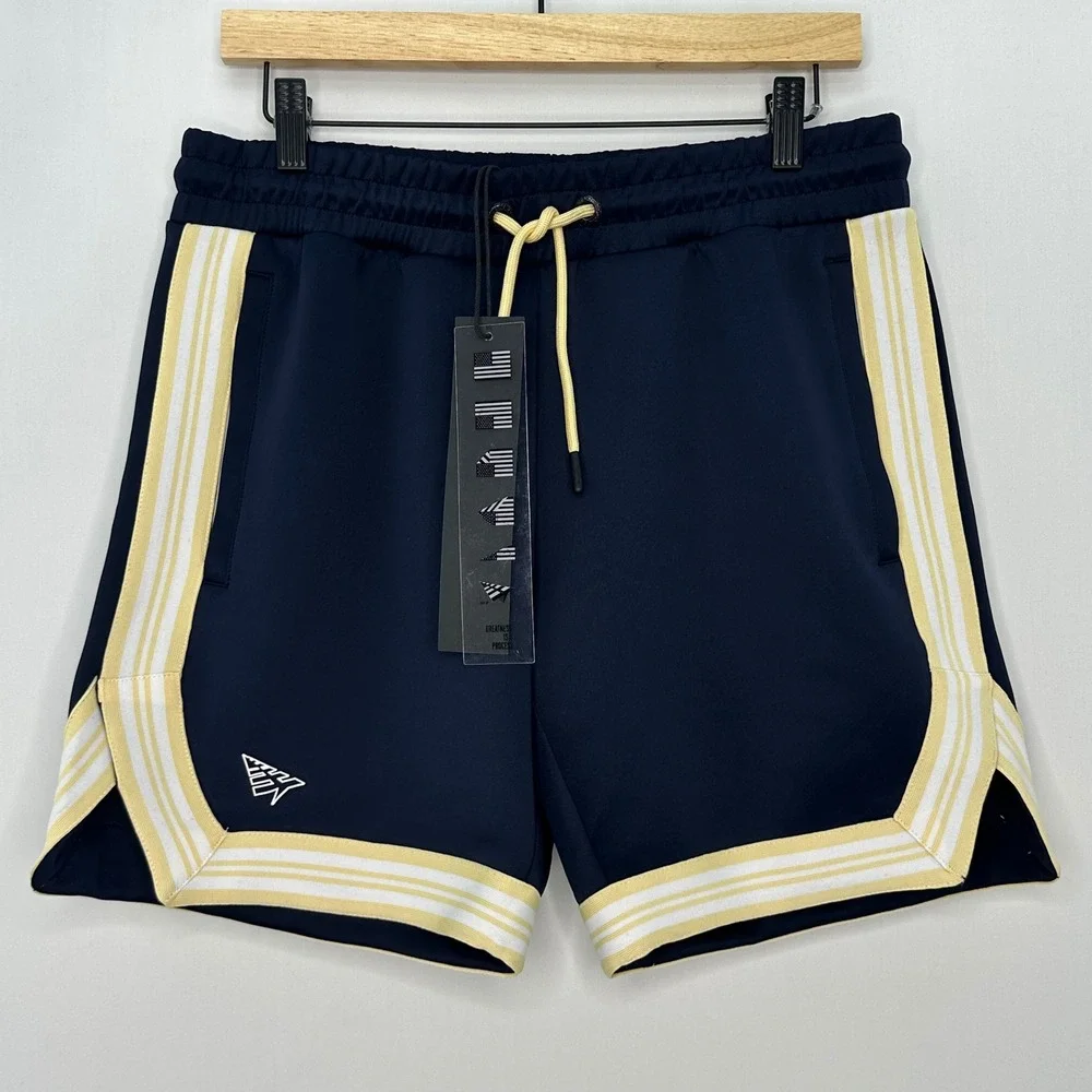 Paper Planes Crew League Shorts Navy Cream NWT Men's Small Streetwear Basketball